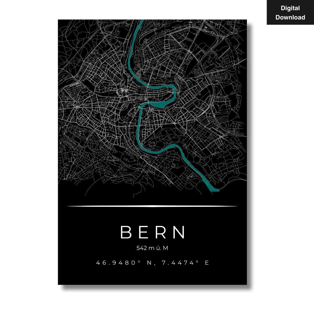 Bern Kunstdruck Digital Download, sofort verfügbar als hochauflösende PDF.