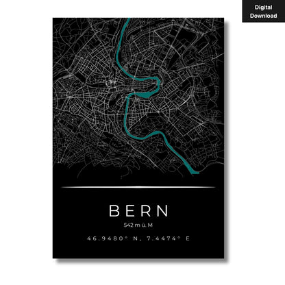 Bern Kunstdruck Digital Download, sofort verfügbar als hochauflösende PDF.